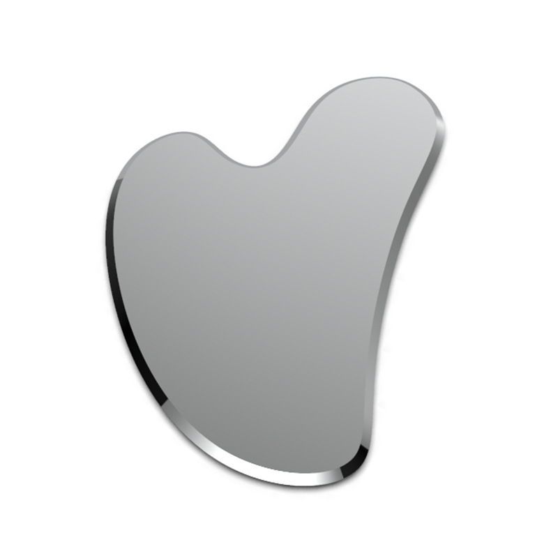 ابزار زیبایی ماساژ مراقبت از پوست از فولاد ضد زنگ به شکل قلب فلزی Gua Sha ابزار ماساژ پوست صورت